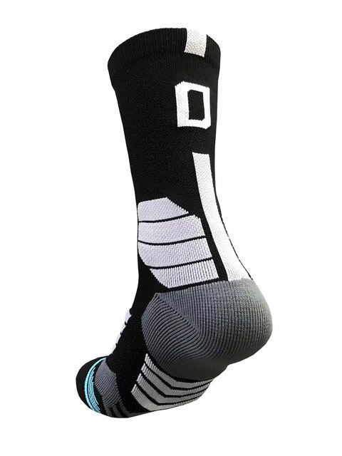 Calzini da basket professionali collocazione 0-9 numero calzini inferiori calzini sportivi sportivi per uomo e donna: 0 black socks 1pcs