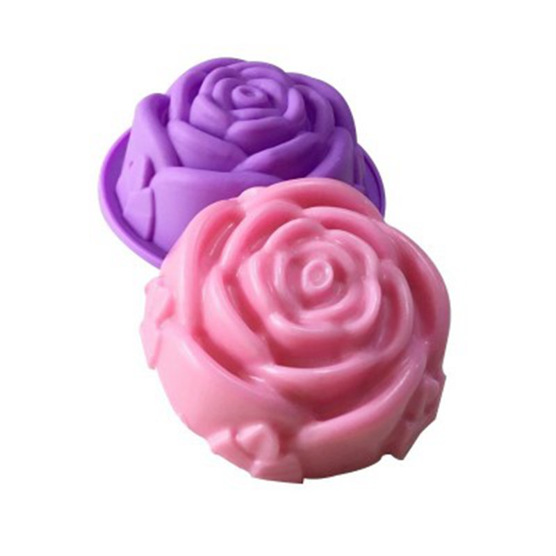 Rose Blume Form Silikon Seife Mold Runde Schokolade Tablett Handwerk Kuchen Form Hausgemachte Seife, Die DIY Kerze Formen