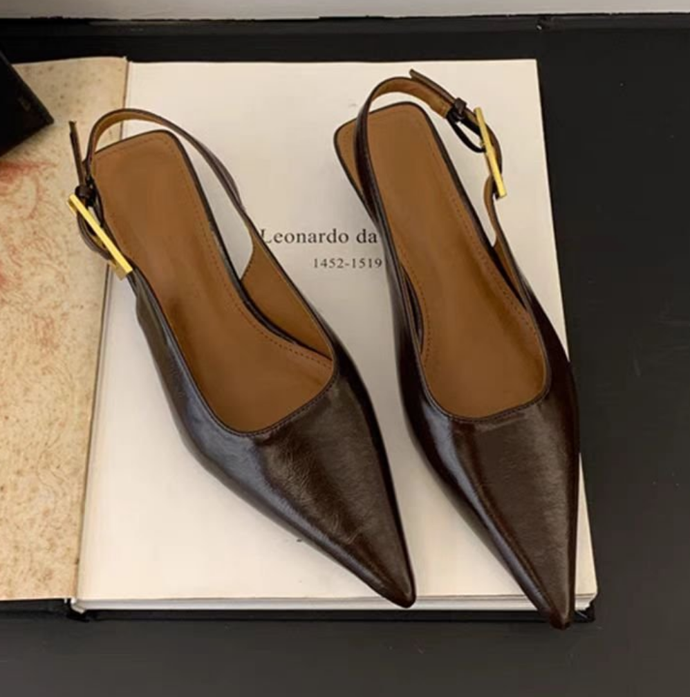 NOVEDAD DE VERANO 2025, sandalias para mujer a la con punta estrecha, zapatos elegantes sin cordones para mujer, zapatos de tacón medio fino, zapatos de tacón