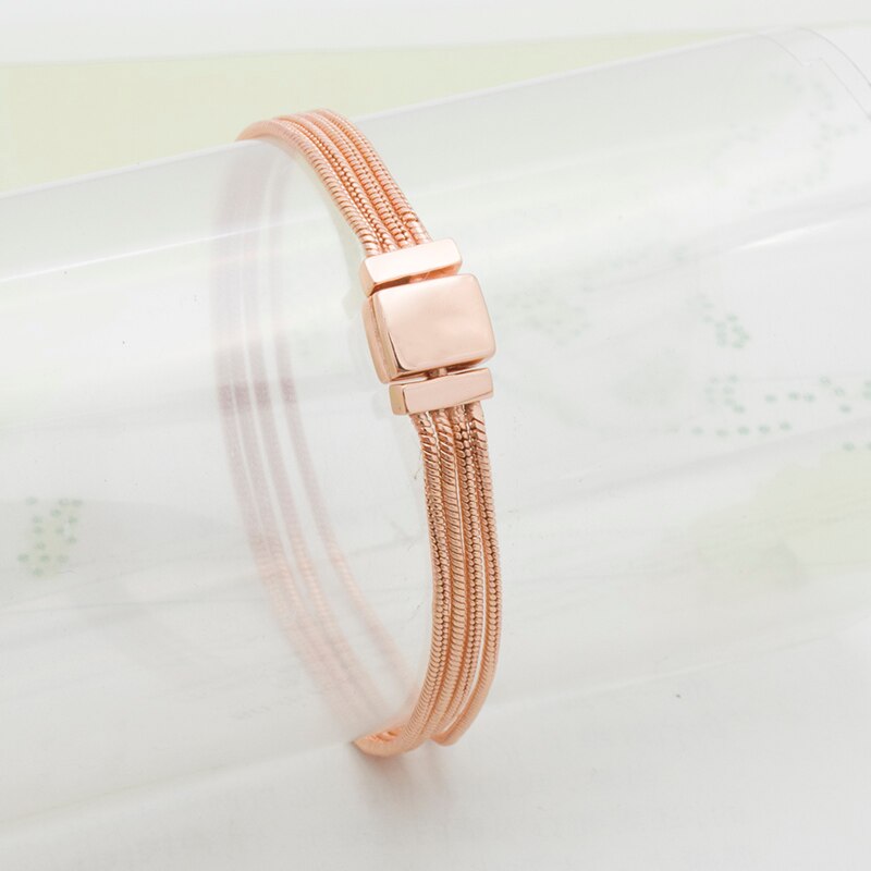 2019New Wide bracelet Reflexions women Bracelet 3 color width watch belt have logo link chain: rose golden / 16cm