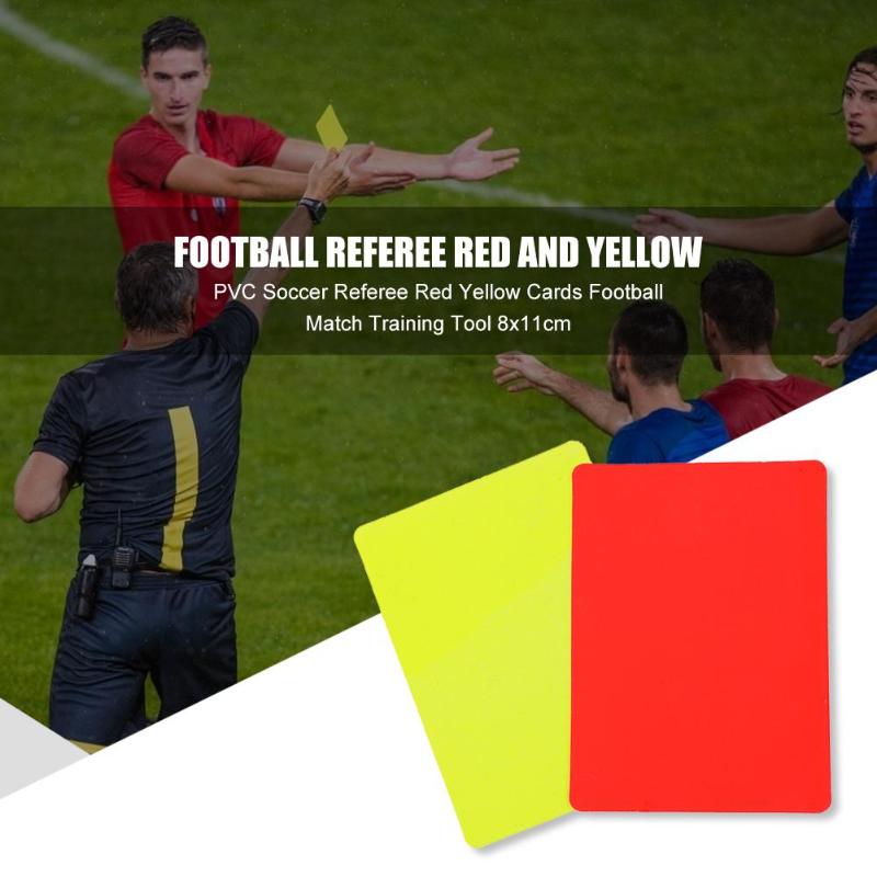 PVC Soccer Match Referee Red Yellow Cards Football Match Training Tool 8x11cm