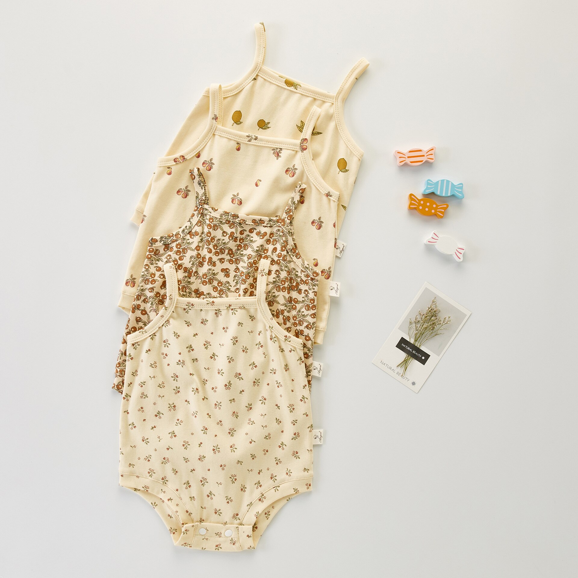 BOBOTCNUNU 2022 Summer Baby Clothes Toddler Girls Camisole One Piece Sleeveless Infant Clothes