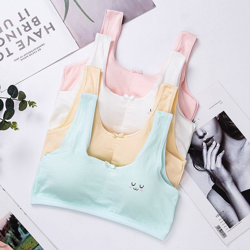 Teenage Girl Bra Seamless Bralette Full Cup Cotton Underwear Sleep Bra Tube Top Young Girls Lingerie Intimates Sports Vest Bras