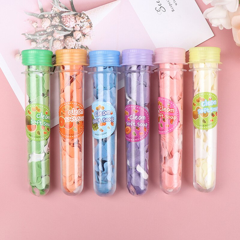 1 szt. Papier mydlany na zewnątrz przenośne mycie ciała w formie kwiatu łazienkowa mydelniczka kolor losowo