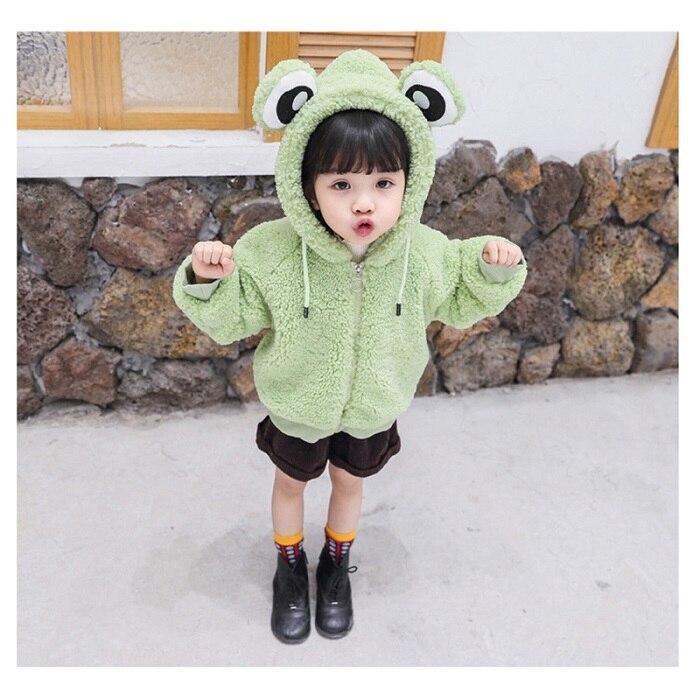 Cute Animal Coat Toddler Kids Baby Girl Coat Woolen Bowknot Single Breasted Coat for Girl Outerwear Winter Warm Clothes Snowsuit: J0503 Green / 2T