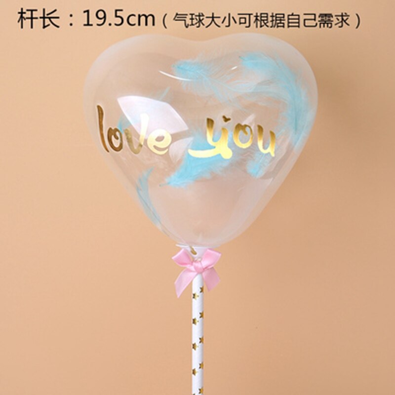 Confetti Balloon Cake Topper Happy Birthday Party Decor Kids Wedding Birthday Cake Decor Baby Shower Flamingo Party Fav: Deep Blue