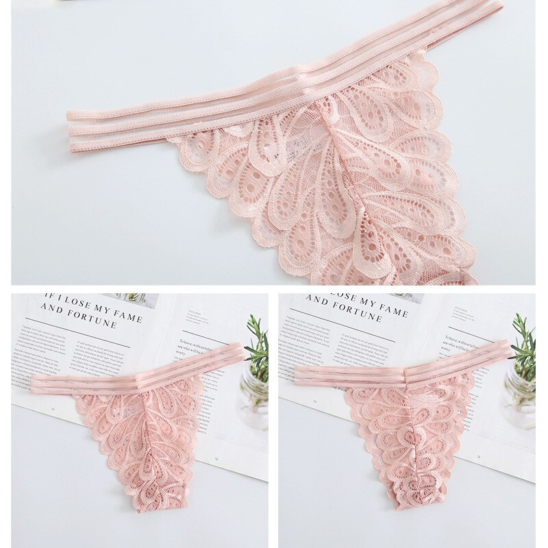 Women&#39;s Panties Thong Lace Underwear G-String Women&#39;s Sexy Low Waist Underpants Sexy Female Briefs T-Short Seamless Panties