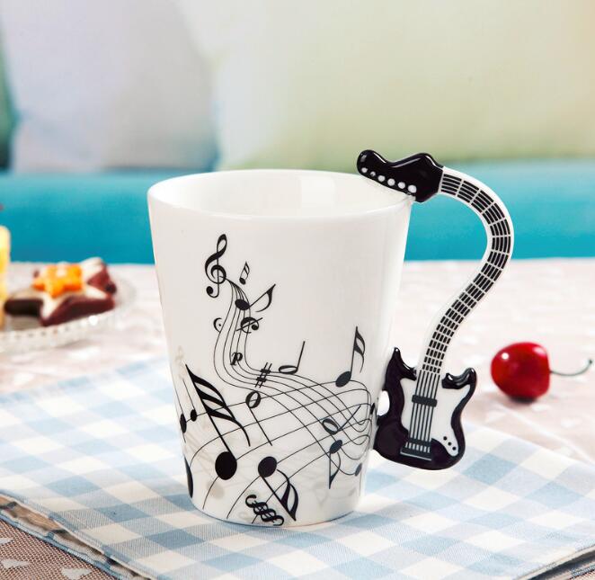 Musik violinstil gitarr keramisk mugg kaffe te mjölk stavkoppar med handtag kaffemugg nyhet: Stil 9