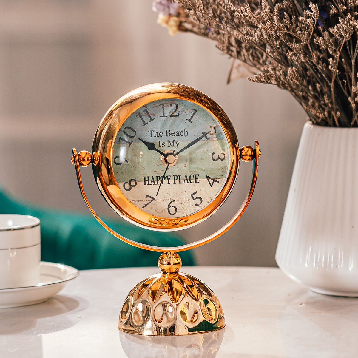 Nordic Golden Vintage Table Clock Luxury Home Deco... – Vicedeal