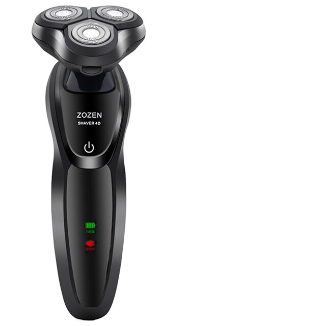 Utgave elektrisk barbermaskin barberhøvel menn vaskbar usb oppladbar 3 blad smart kontroll barberskjeggmaskin: Svart-a