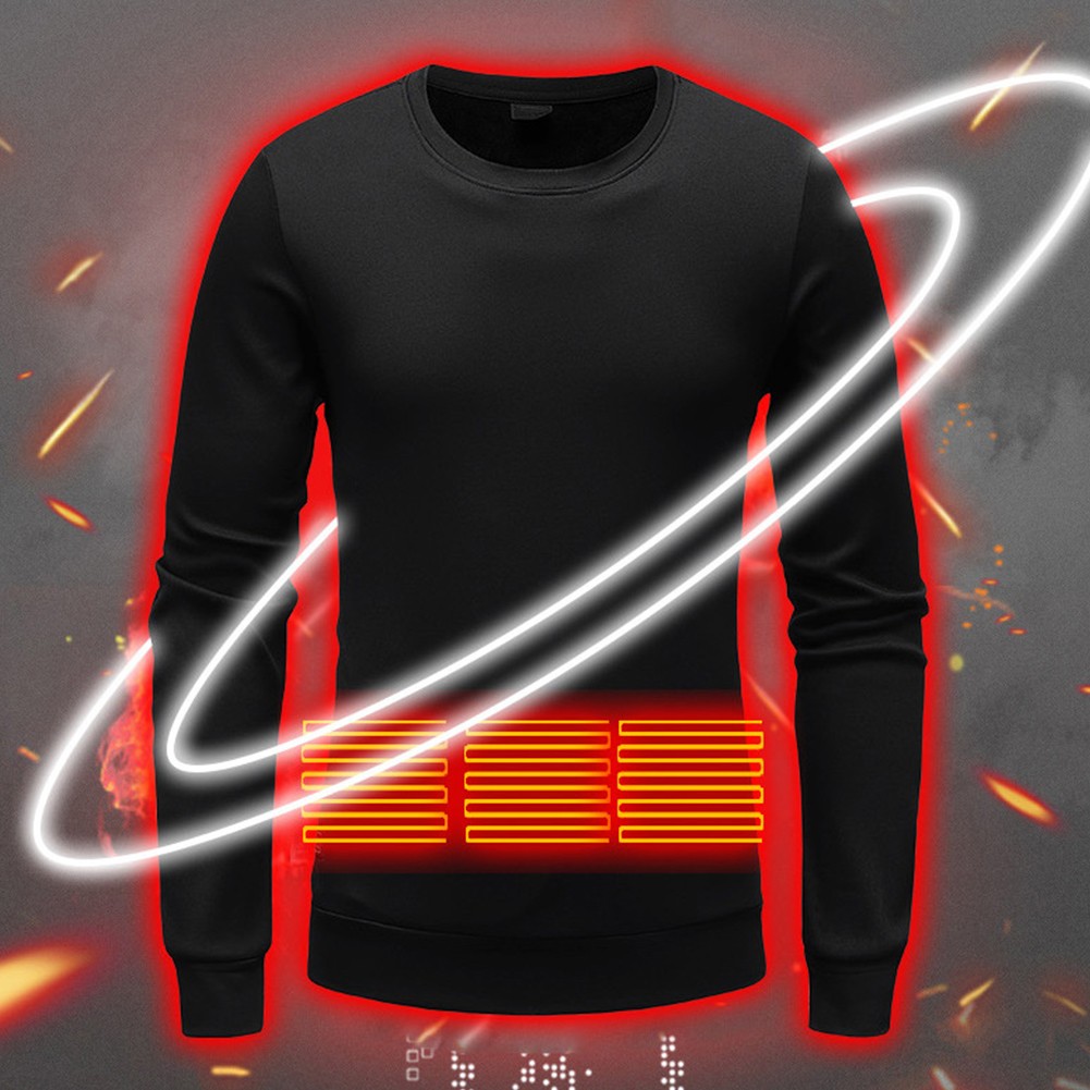 Felpa con cappuccio riscaldante a maglia con riscaldamento intelligente per uomo biancheria intima termica con cappuccio per riscaldamento elettrico a temperatura costante USB da esterno