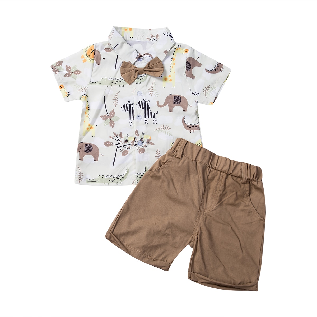 Citgeett zomer 1-4 jaar jongens kinderset peuter baby jongens herenkleding outfit dierenprint shirt tops shorts broek set