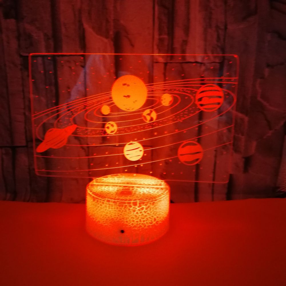 Zonnestelsel 3D Optische Illusie Lamp Universe Space Galaxy Nachtlampje Voor Kinderen Jongen Meisje Slaapkamer Verjaardagen Xmas Feestdagen