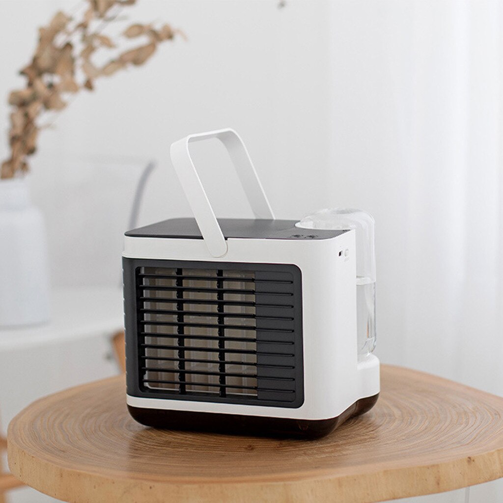 Air Conditioner Air Cooler Portable USB Charging Mini Portable Air Conditioning Fan Home Refrigerator Cooler #z: White