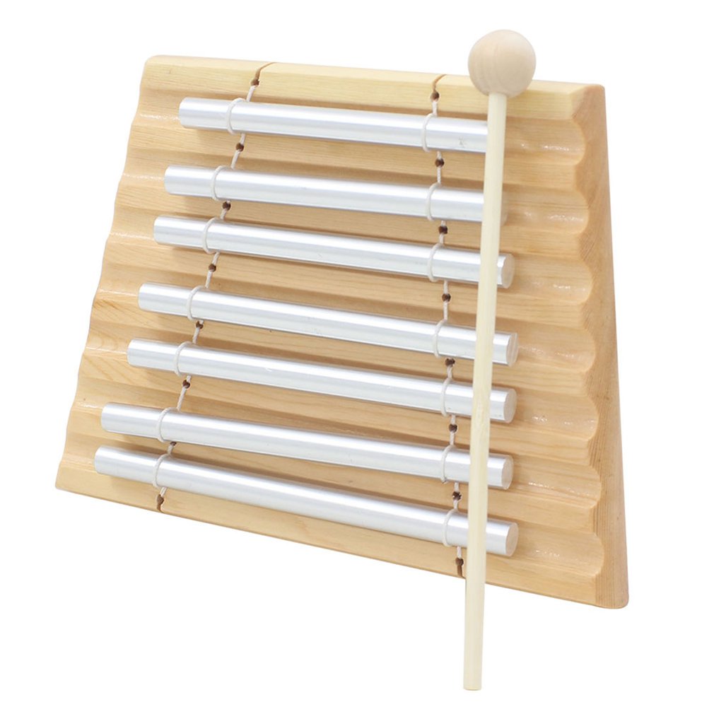 1PC Wooden Percussion Seven Bar Chime Percussion 7 Toner Musical Instruments with Wooden Percussion Hammer