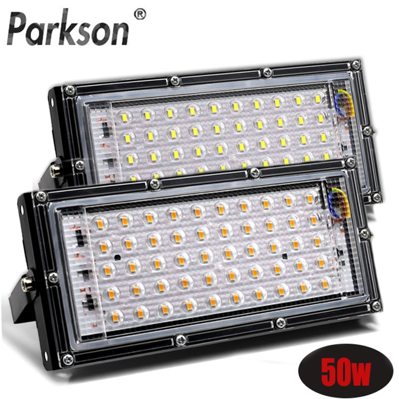Foco reflector de luz LED de gran potencia para iluminación de exteriores, faro impermeable IP65 de 50W, AC 220V 240V, para espacios al aire libre