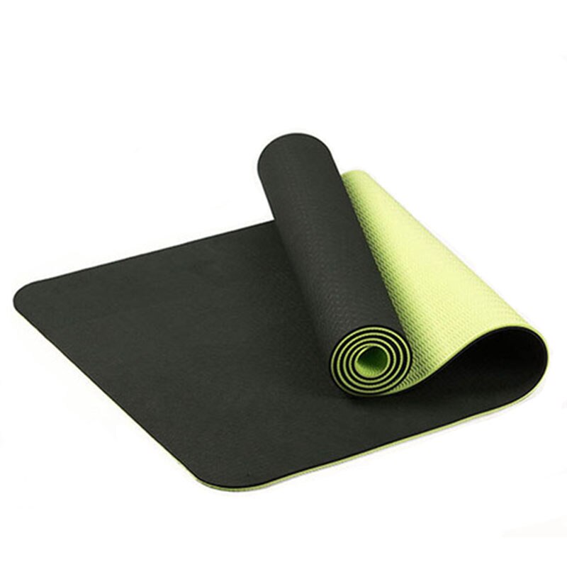 Esterilla antideslizante de Tpe de dos colores, 183x61cm, para Yoga, deportes, gimnasio, Ejercicio en casa, estera ecológica insípida, buena eesiliencia: Negro