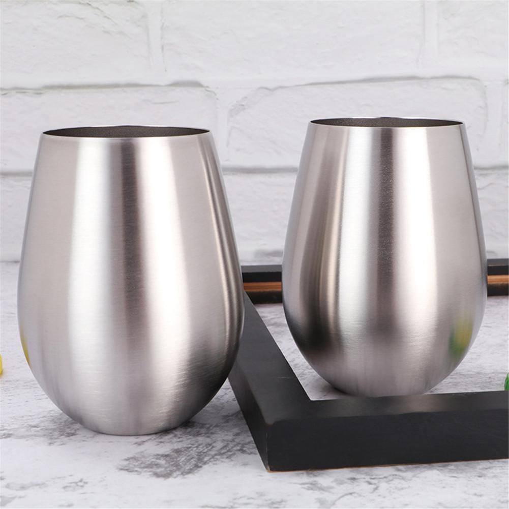 18 Oz Stainless Steel Wine Glass Shatterproof Metal Whiskey Glass Resistant Drinking Glass For Picnic Party
