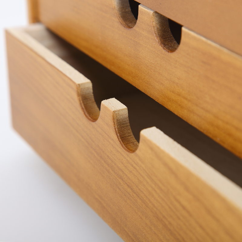 Wooden desktop solid wood cosmetics storage box drawers debris jewelry storage box retro office storage rack