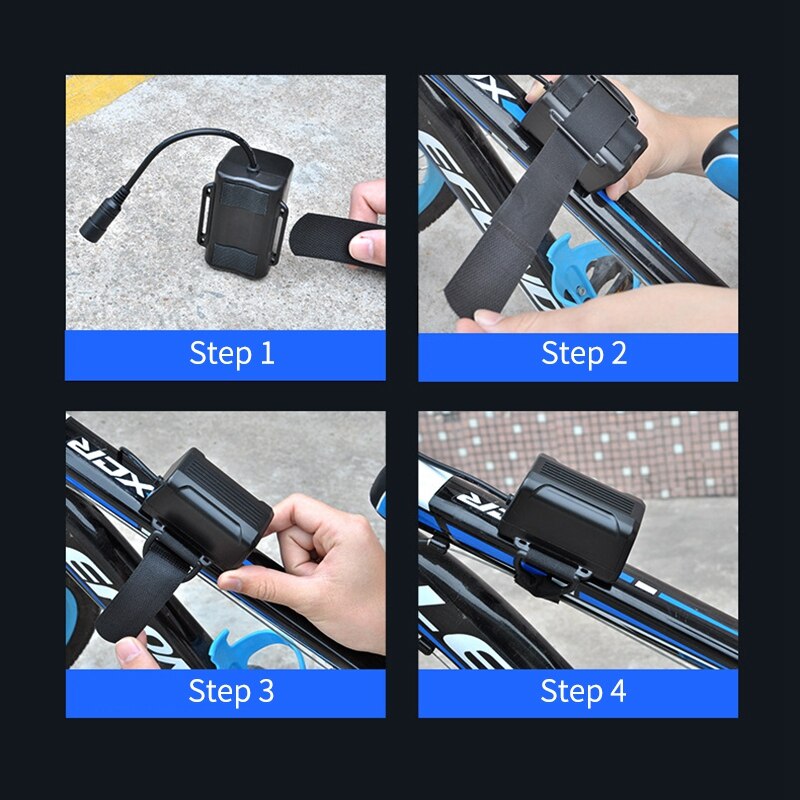 8.4v batteripaket vattentätt batteripaketfodral 4 x 18650 uppladdningsbart batteripaket för cykelljusstrålkastarlampa
