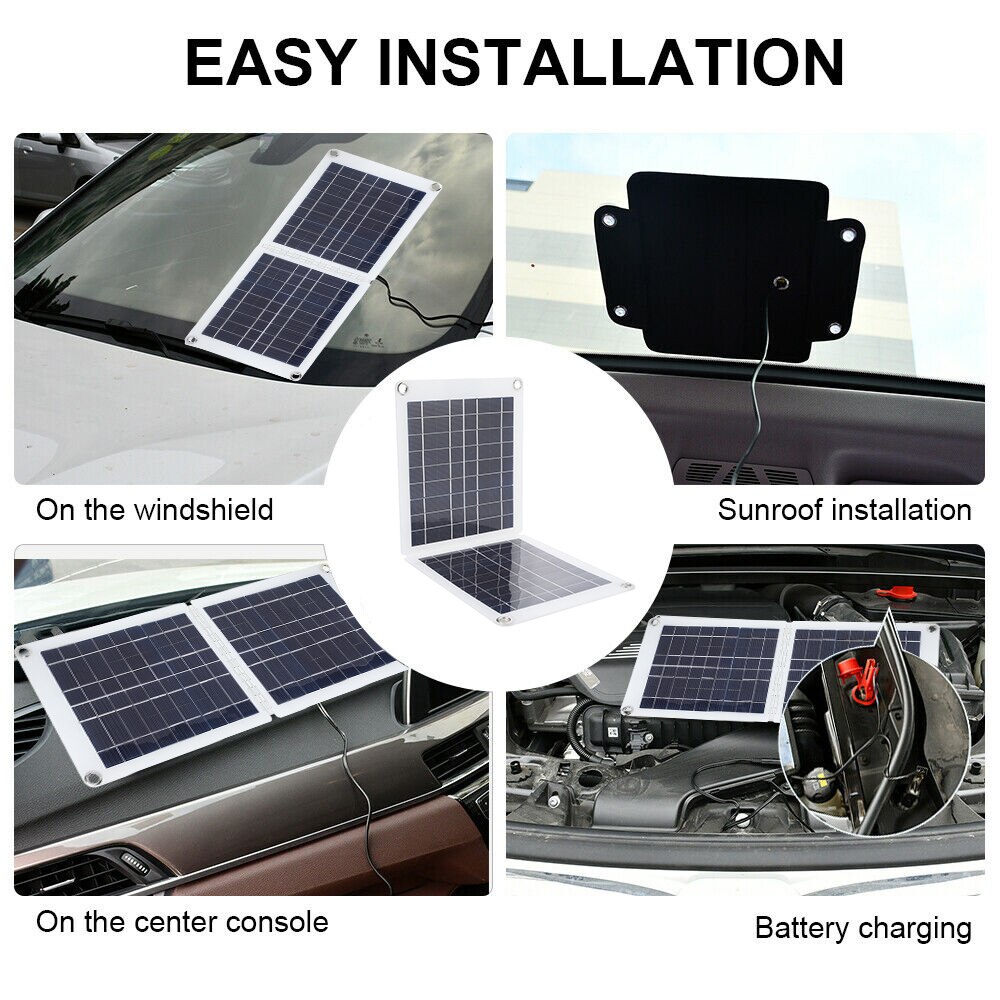 50w/100w solpanel fleksibelt med 10-20a 12v 24v controller biloplader til rv bilbåd lcd-skærm pwm controller