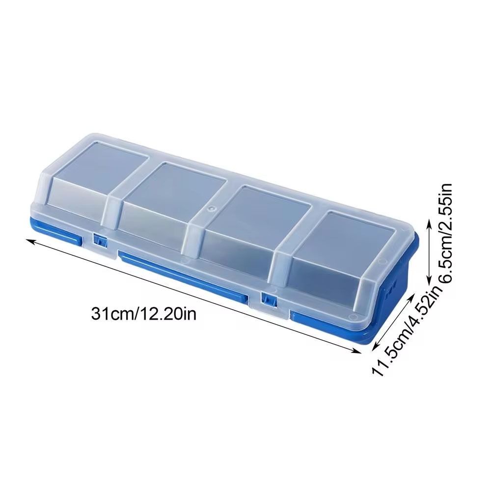 1Pcs Parts Storage Box Plastic Screw Organizer Box with 4 Compartment Tool Part Container Bin with Lid Display Storage Case: BROWN