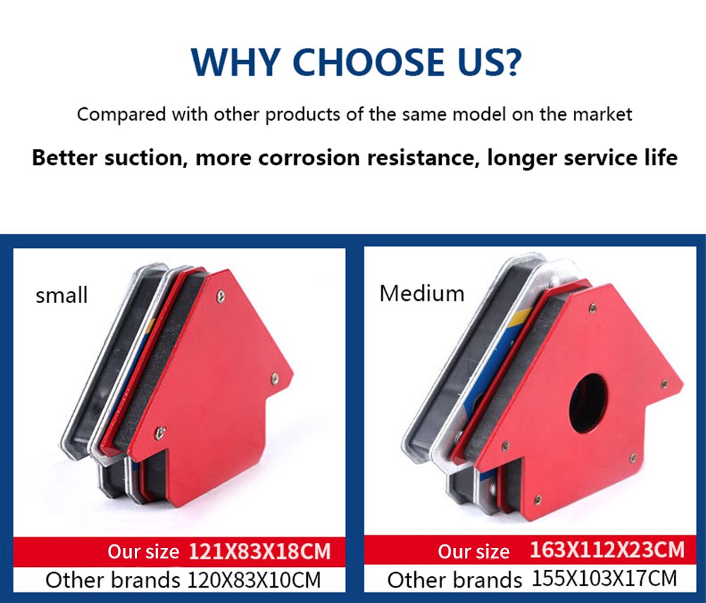 2Pcs 55LBS Magnetische Houder Lassen Hoek Multi-Hoek Soldeer Pijl Magneet Weld Fixer Klepstandsteller Locator Hulpgereedschappen 55LBS