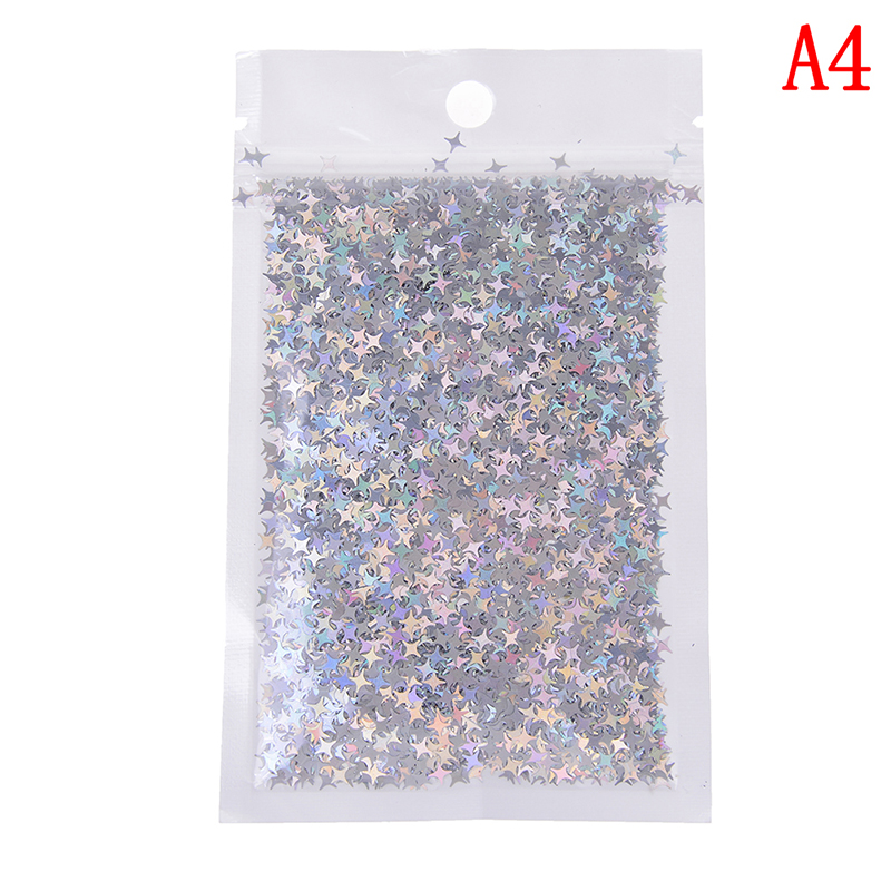 10g Vier Stern Glitter Diy Kristall Schleim Liefert Ultra-dünne Scheiben Nägel Kunst Tipps Box Zubehör Dekoration Spielzeug für Kinder Modell: 4