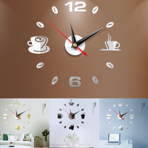 Reloj de pared grande de cuarzo 3D DIY, relojes decorativos grandes de cocina, pegatinas de espejo acrílico, reloj de pared de gran tamaño, letra para el hogar, decoración del hogar
