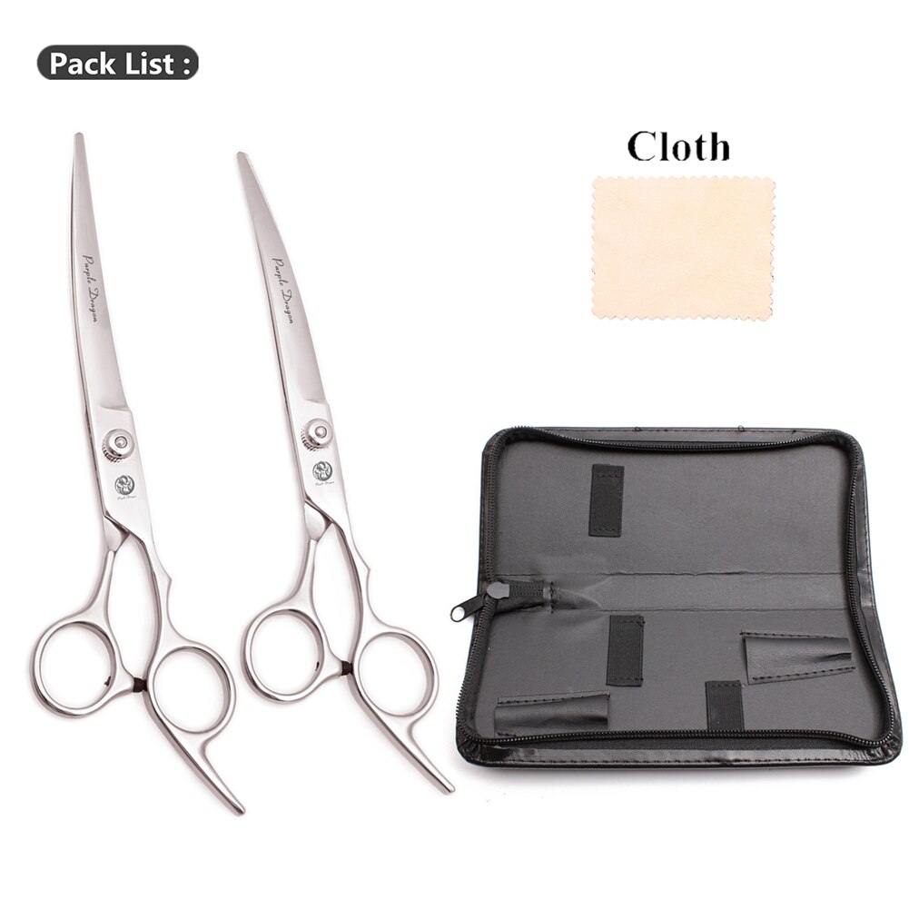 Professionelle Hundesalon Schere Set 6.0 "Edelstahl Lila Drachen Hund Schere Gebogene Schere Gerade Schere Ausdünnung Schere Z4001: Z4001 Yin UD 6Y