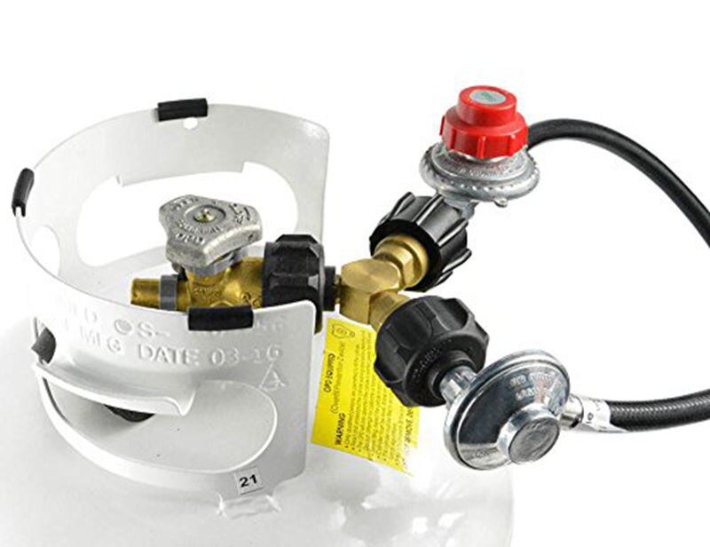 QCC1 Brass Propane Gas Fitting Tee Adapter Splitter Fits for Propane Appliances, Heater, BBQ Grill