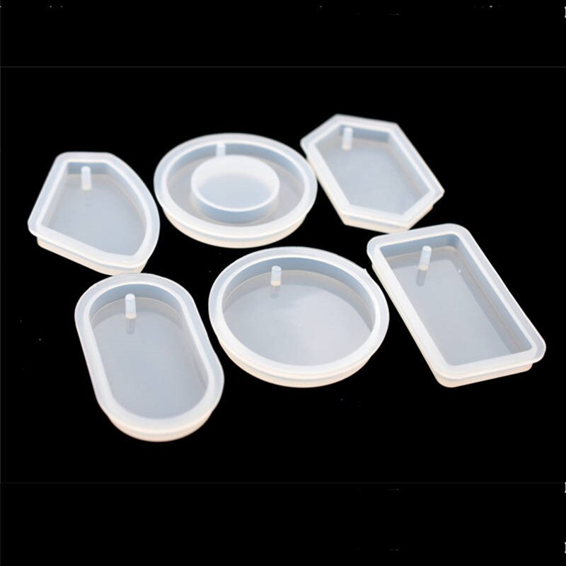 Snasan Siliconen Mal Voor Sieraden Met Gat Grote Hangers Hars Epoxy Silicone Mould Handgemaakte Tool: 6pieces