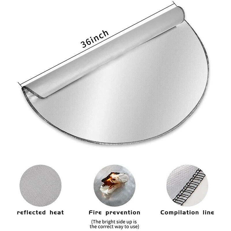 24 Inches Fire Kachel Floor Grill Mat Grijs Siliconen Glasvezel Vlamvertragende Brand Deken Barbecue Fire Doek