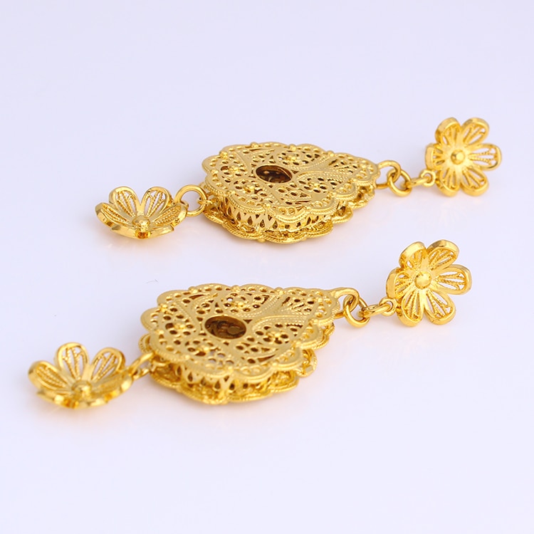 Adixyn couleur or/laiton dubai anniversaire/bijoux de mariage collier africain/boucles d'oreilles/pendentif ensemble de bijoux N08087