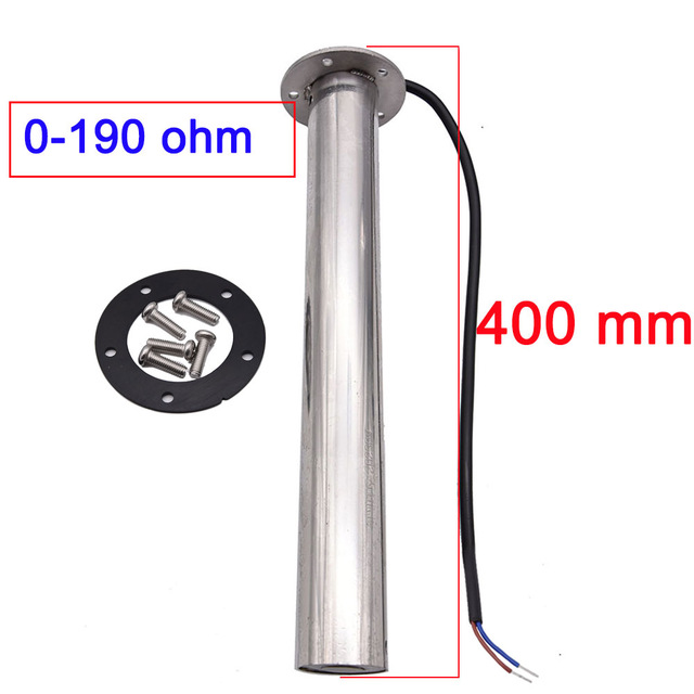 Vann kloakk nivå sensorer 150mm 200mm 250mm 300mm 400mm båt for marine båt rv tank vann nivå kloakk sensor 0-190/240-33 ohm: 400mm 0-190 ohm