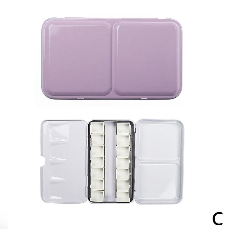 Caja vacía de latas para pinturas de acuarela, almacenamiento de paleta de pintura con 14 cajas de subembalaje para suministros de pintura artística: pink