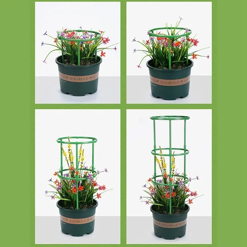 Juego de 12 soportes para plantas, estaca semicircular para enredaderas trepadoras, varilla de fijación para bonsái, soporte para estacas para plantas de jardín, soporte para anillos de flores