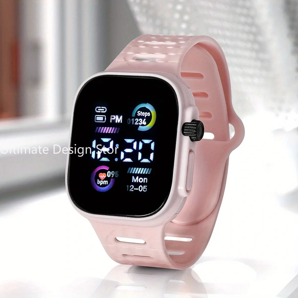 LED-anzeige Digitale freundlicher Uhren Sport Jungen Mädchen Leuchtende freundlicher Elektronische Armbanduhr Studenten Uhr Uhren Uhren: Rosa