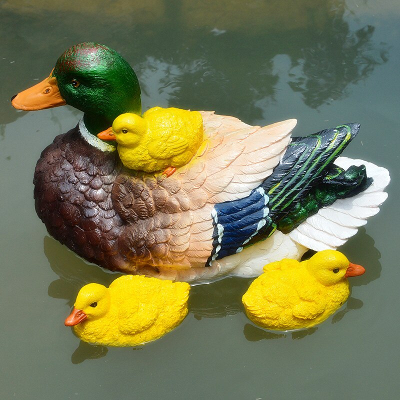 [YL] Swimming pool Floating water Yellow duck Statue Outdoor Garden Pond Decorative Resin animal Sculpture Home Decor Ornament