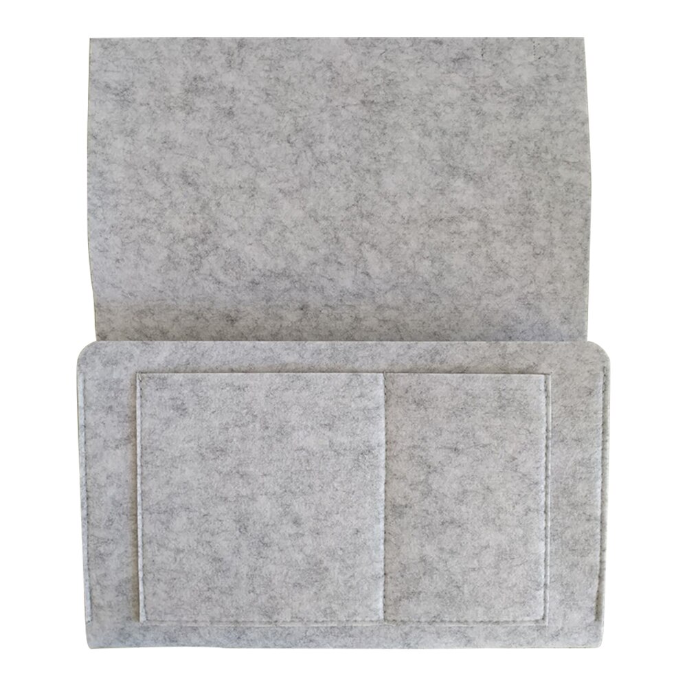 Bedside Hanging Storage Organizer Bed Storage Bag Pocket Felt Dorm Room Book Magazine TV Remote Caddy Bunk Holder ForSofa Table: Light gray 3
