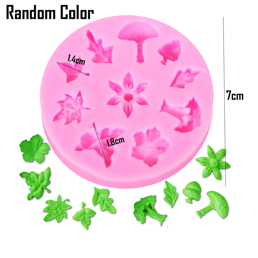 Tipi di fiaba Porta di lumaca Fungo Erba Fiore Zucchero Caramelle Torta Bordo Stampo in silicone Stampo per cioccolato Decorazione M302: Kaki scuro