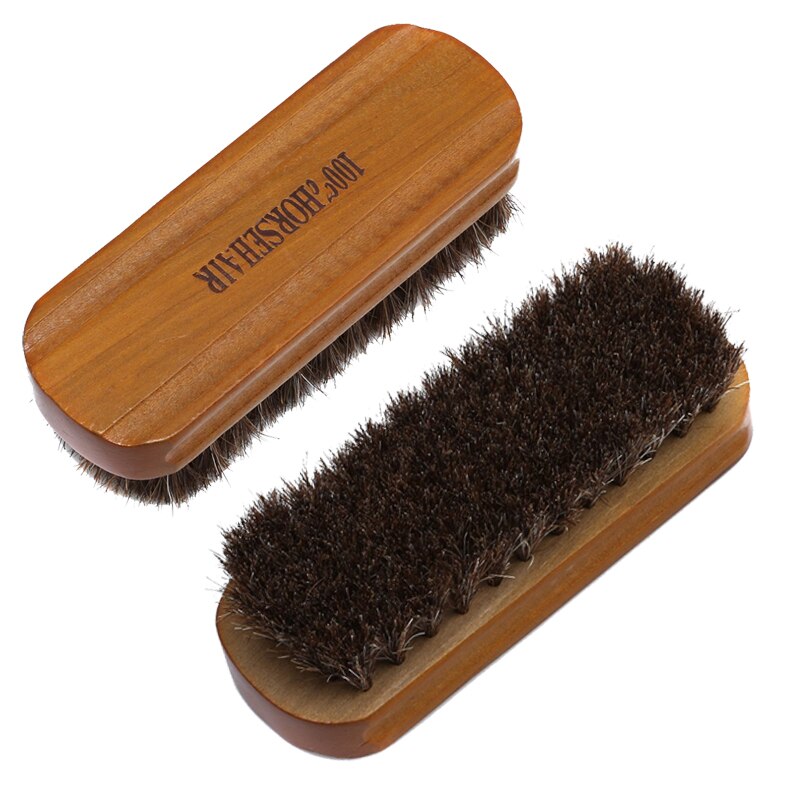 Cepillo para pulir los zapatos cepillo para pelo de caballo cuero Natural pelo de caballo pulido suave herramienta de limpieza cepillo gamuza Nub botas de cuero