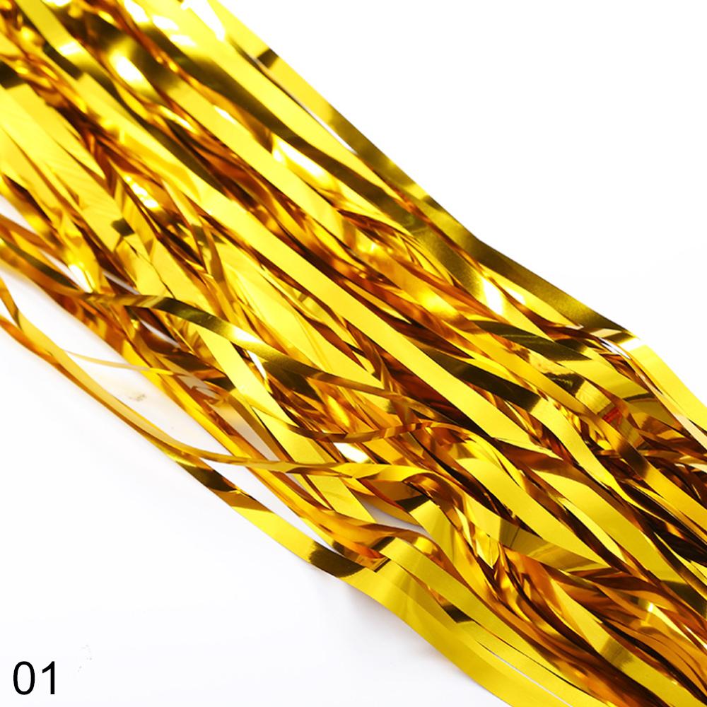 2m guld sølv metallisk folie tinsel frynsegardin fødselsdagsfest dekoration bryllupsfotografering baggrund gardin foto rekvisitter: 01