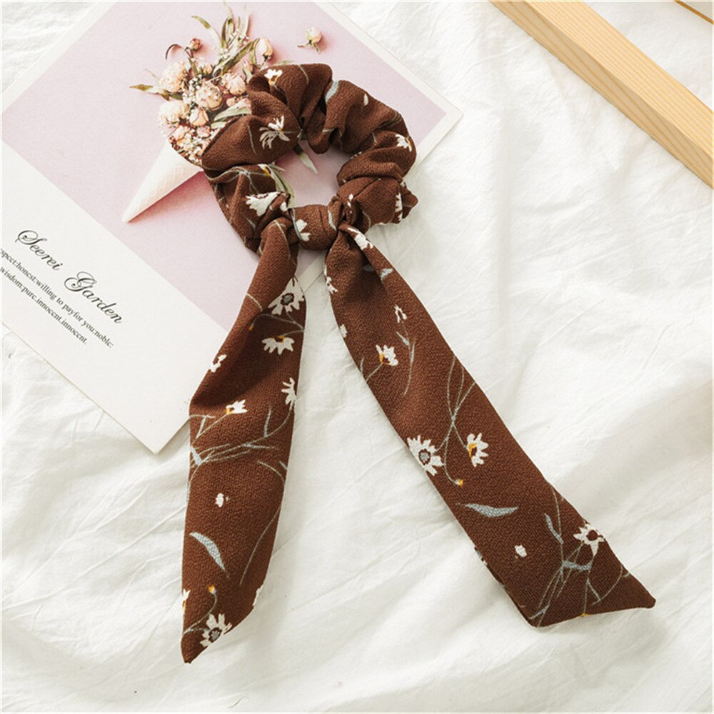 Chiffon Streamers Ponytail Tassel Hair Ring Ribbon Women Hair Rope Bow Hair Accessories Tied Hair Style Tool: 2