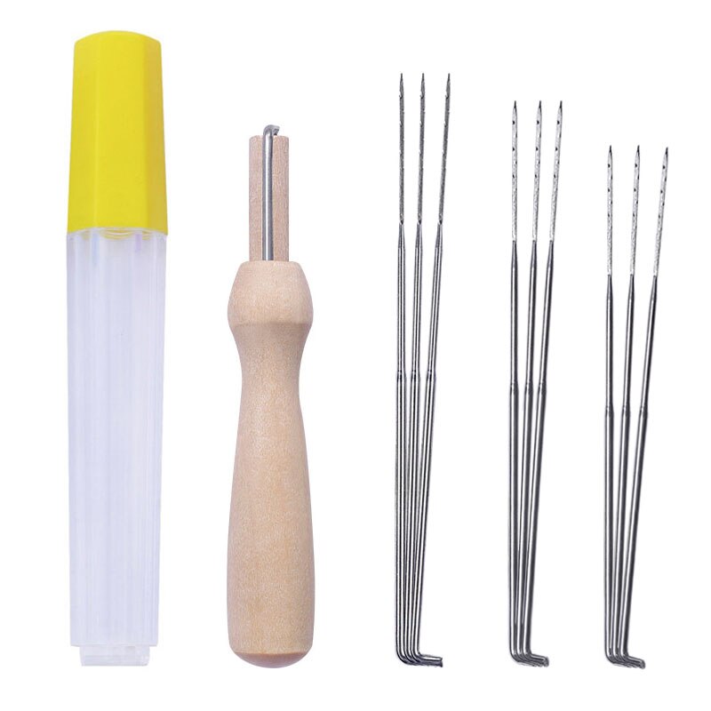 11 PCS Needle Felting Needle Felting Kit Diy Wool Felt Needle Felting Kit Diy with Punch Tool Handle Wool Felt Pocked Needles: B