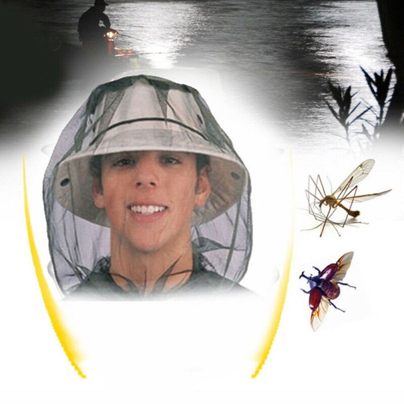 Bijenteelt Hoeden Mosquito Fly Hoofd Netto Insect Mesh Hoed Bee Bug Protector Outdoor Vissen Tool