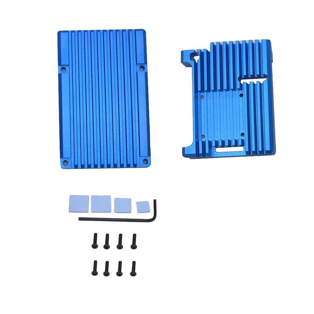 Voor Raspberry Pi 4 Model B Aluminium Case, passieve Koeling Aluminium Beschermende Shell Metalen Behuizing Voor Raspberry Pi 4 Mod: blue