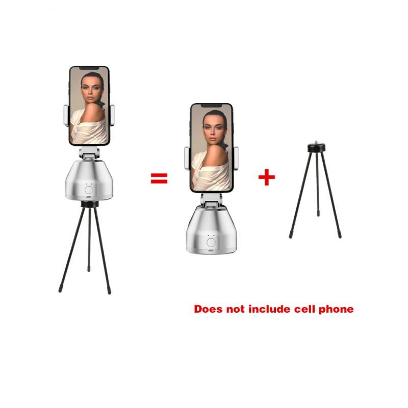 Trípode de disparo inteligente automático palo Selfie rotación 360, seguimiento facial, palo Selfie para foto, Vlog, grabación de vídeo en vivo: White with Tripod