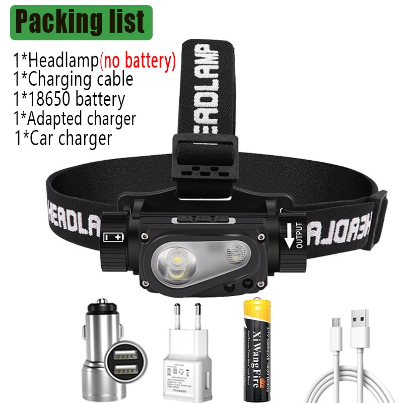 XHP50 LED Scheinwerfer Sensor Scheinwerfer Taschenlampe 18650 USB Aufladbare draussen Kopf Lampe Taschenlampe 10 Beleuchtung Modi Arbeit Licht: package D