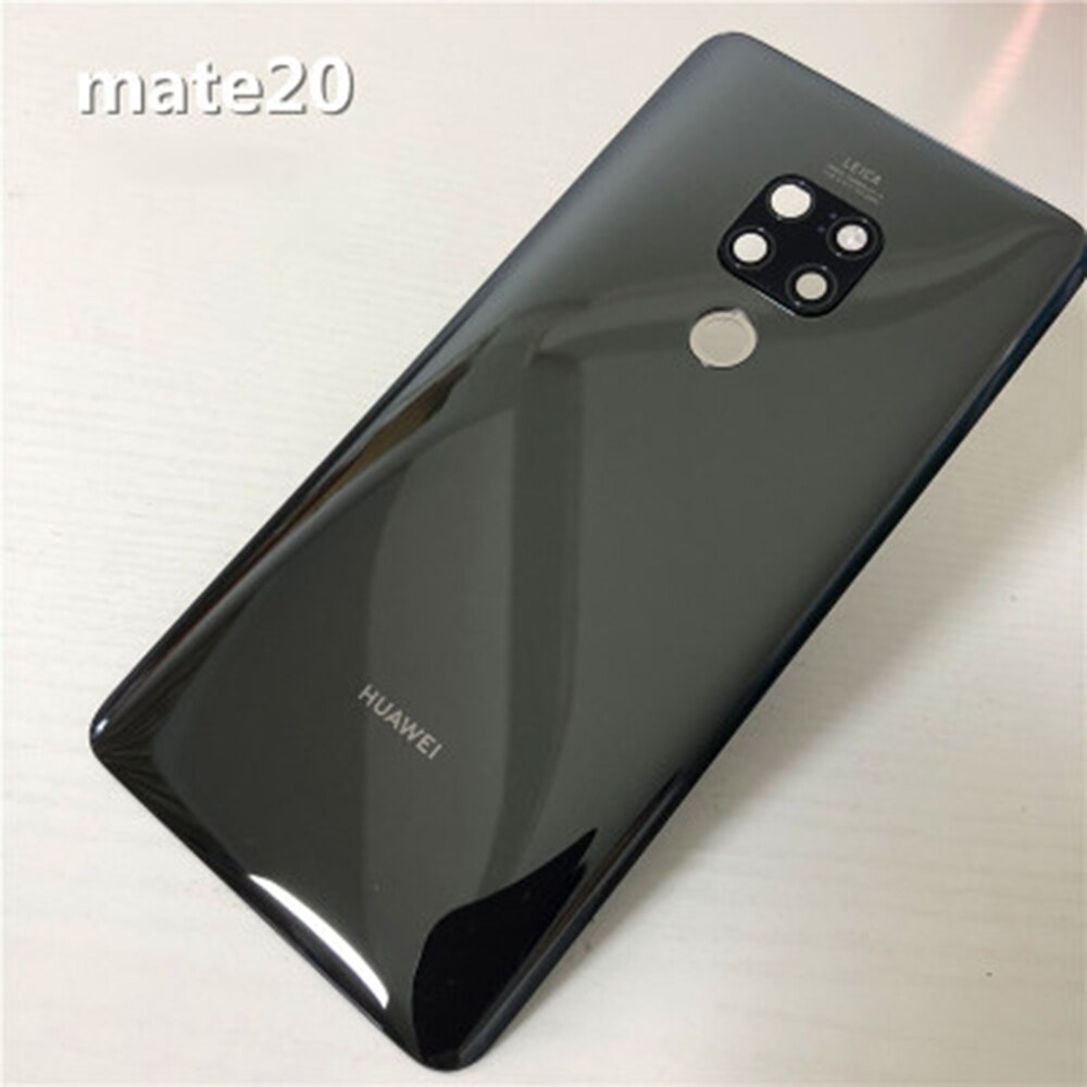 Originale Materiale di Vetro Posteriore dell'alloggiamento del Portello per Huawei Compagno di 20 pro Caso Della Copertura Posteriore della Batteria con la Macchina Fotografica lente + Adesivo per compagno20: Mate 20 nero